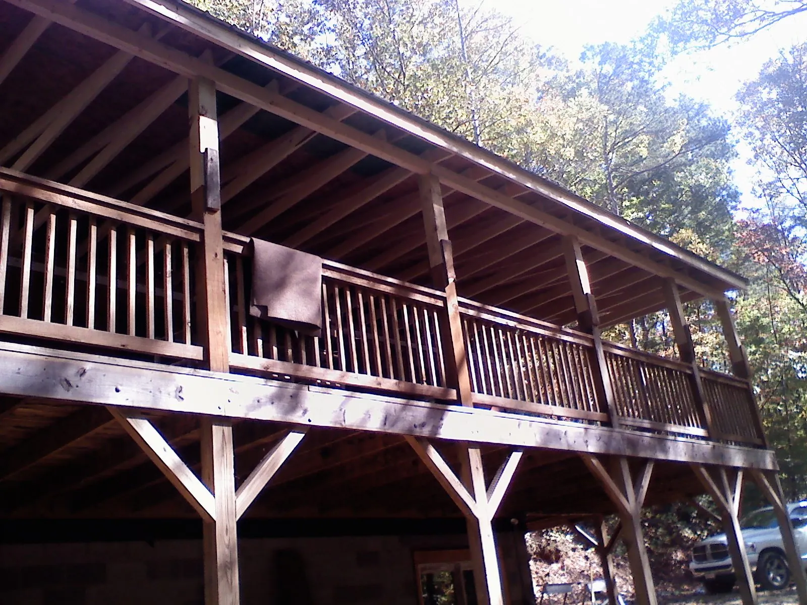 Timber framing under a new elevated porch and deck — Roof Leak Repair in Snellville by Roofing Brothers